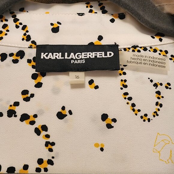 Karl Lagerfeld Belted Shirt Dress - Paris & Hearts - Picture 3 of 7